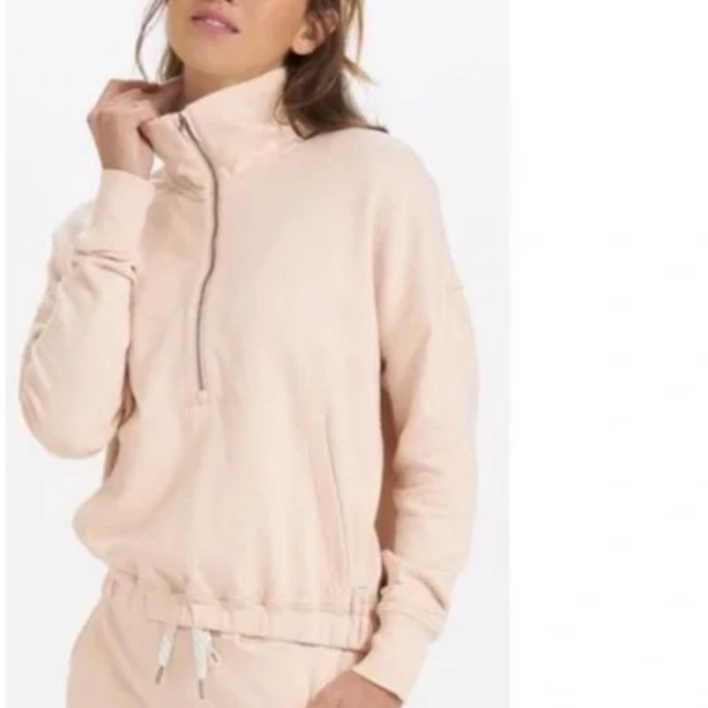 Vuori Sunnyside Half Zip Organic Cotton Cream Pullover